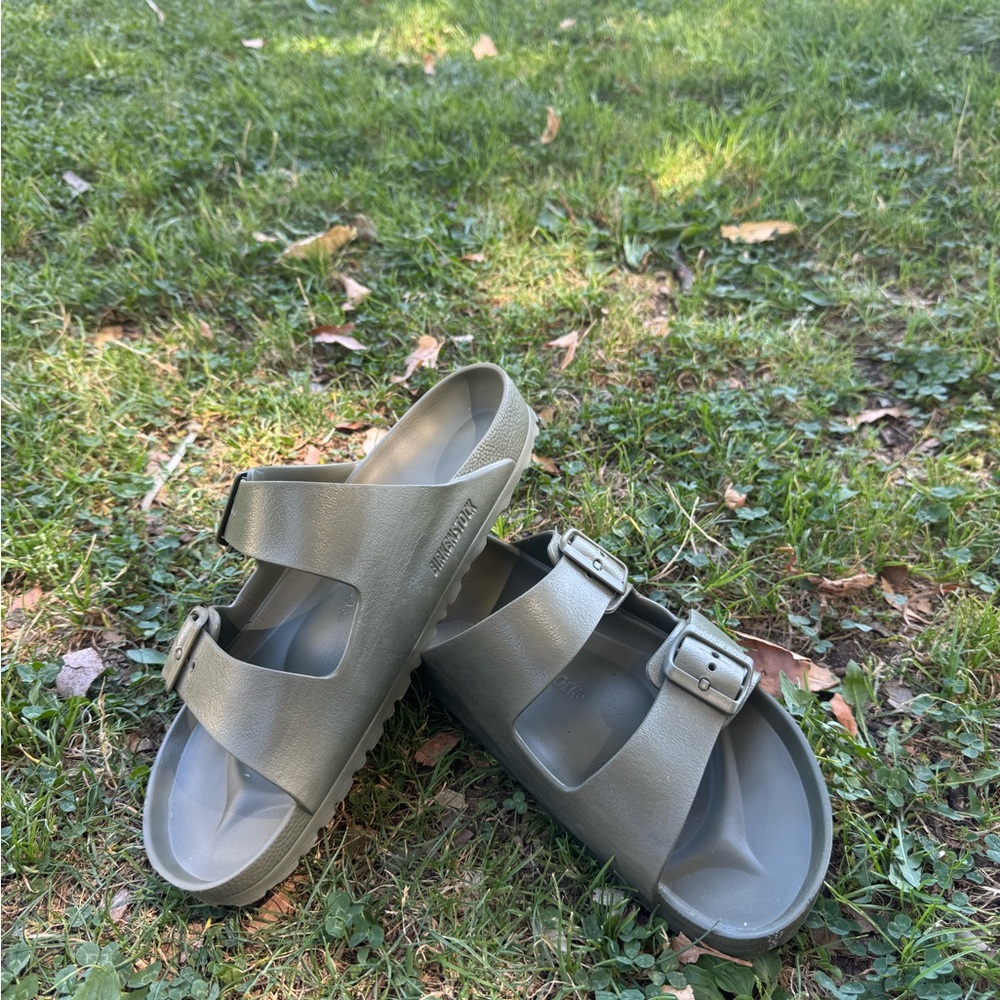 Olive Green Rubber Birkenstocks EU 42
